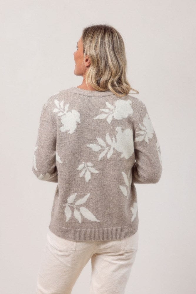 Load image into Gallery viewer, See Saw Womens Australian Wool/Nylon/Acrylic V Neck Floral Cardi
