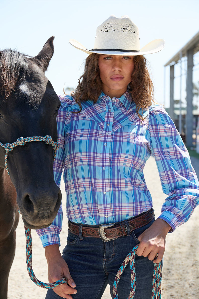 Load image into Gallery viewer, Wrangler Womens Emily Check Long Sleeve Shirt
