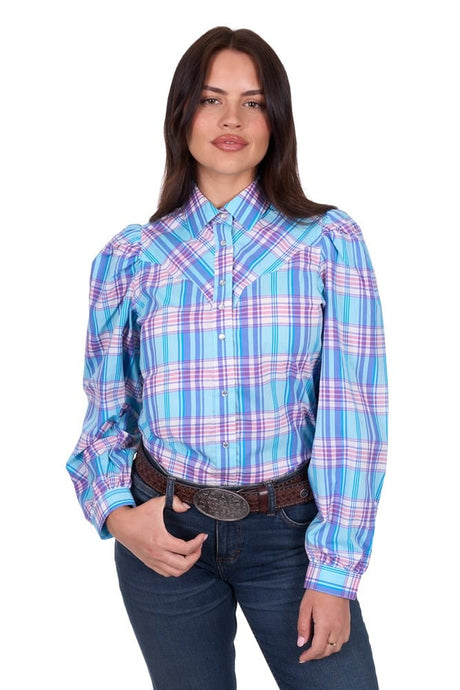 Wrangler Womens Emily Check Long Sleeve Shirt