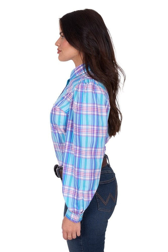 Wrangler Womens Emily Check Long Sleeve Shirt