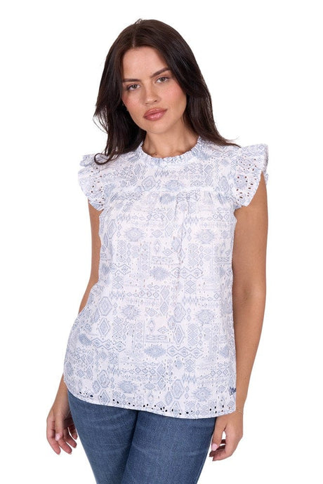 Wrangler Womens Harlow Short Sleeve Blouse