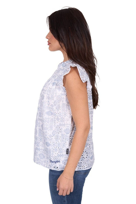 Wrangler Womens Harlow Short Sleeve Blouse