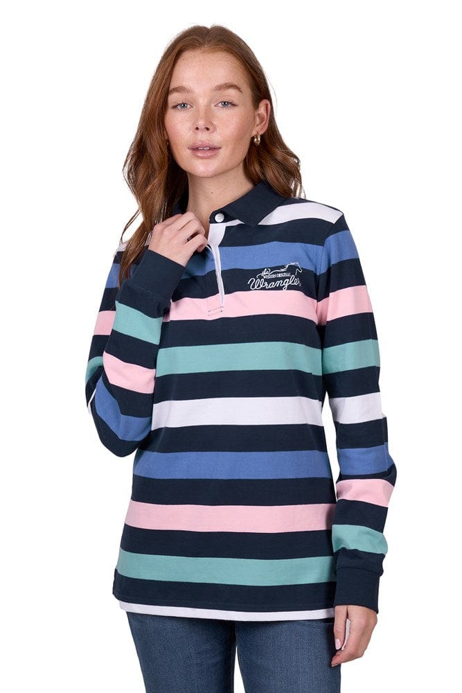 Load image into Gallery viewer, Wrangler Womens Camden Stripe Rugby
