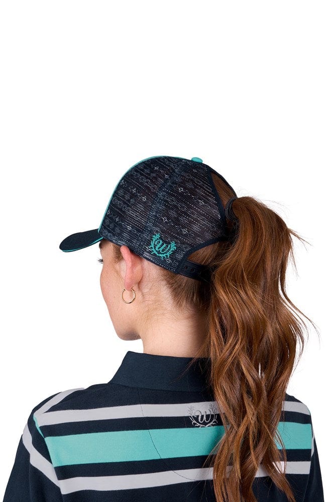 Load image into Gallery viewer, Wrangler Womens Quinn High Profile Ponytail Trucker Cap
