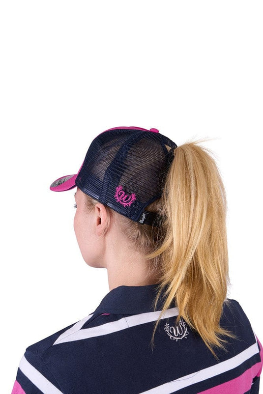 Wrangler Womens Perry High Profile Ponytail Trucker Cap