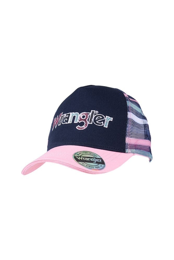 Load image into Gallery viewer, Wrangler Kids Tori High Profile Ponytail Trucker Cap
