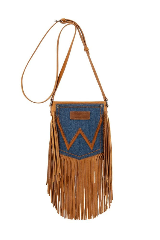 Wrangler Denim Pocket Fringe Bag - Tan