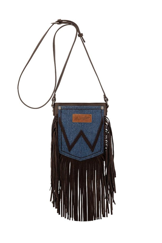 Wrangler Denim Pocket Fringe Bag - Chocolate