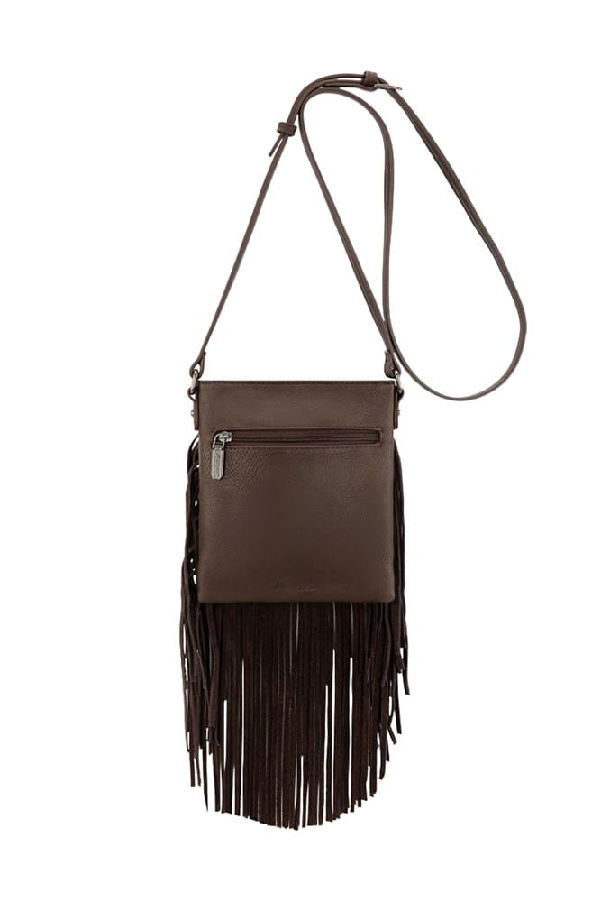 Load image into Gallery viewer, Wrangler Denim Pocket Fringe Bag - Chocolate
