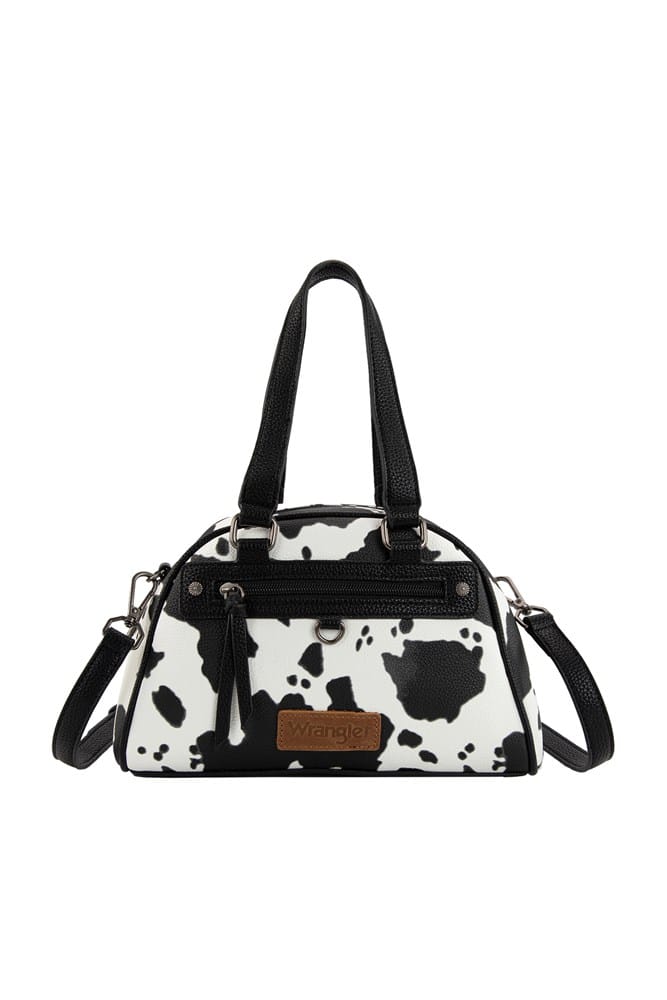 Load image into Gallery viewer, Wrangler Cow Print Handbag - Black
