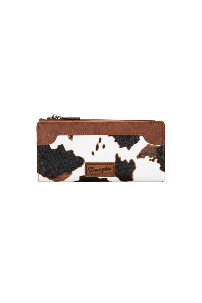 Load image into Gallery viewer, Wrangler Cow Print Slim Wallet - Tan
