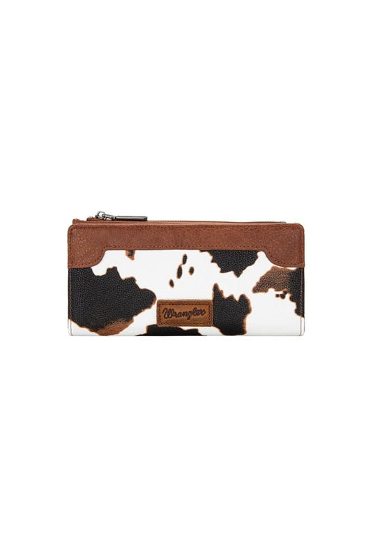 Wrangler Cow Print Slim Wallet - Tan