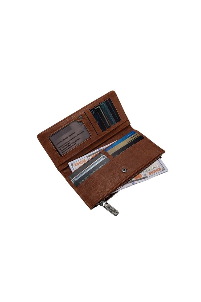 Load image into Gallery viewer, Wrangler Cow Print Slim Wallet - Tan
