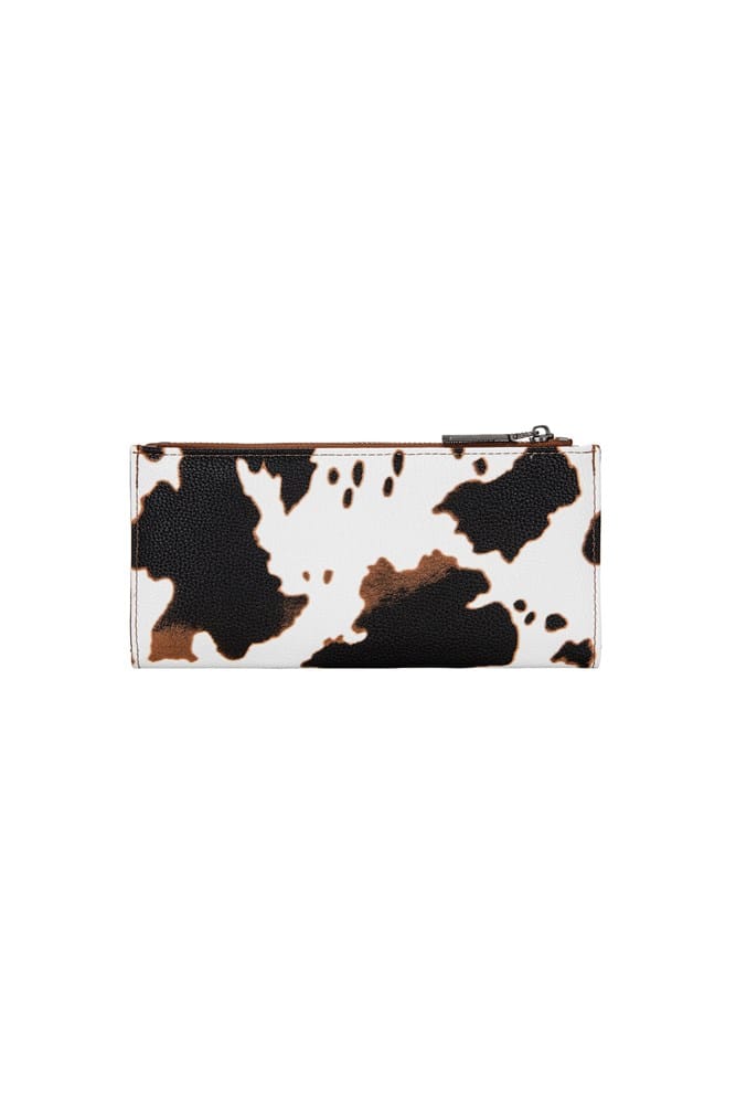 Load image into Gallery viewer, Wrangler Cow Print Slim Wallet - Tan
