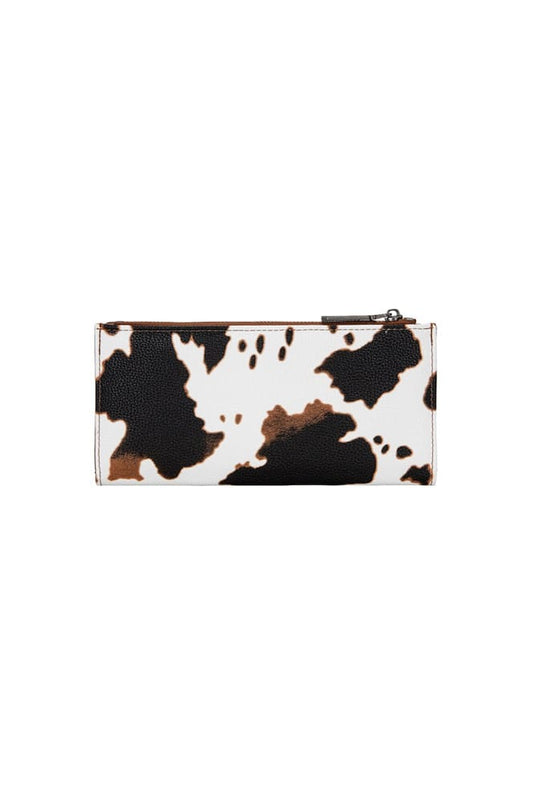 Wrangler Cow Print Slim Wallet - Tan