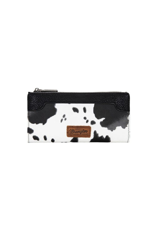 Wrangler Cow Print Slim Wallet - Black