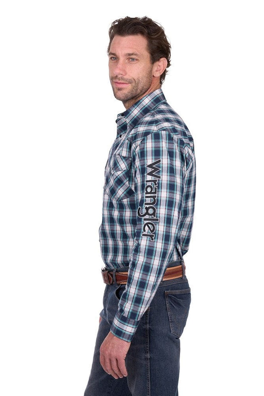 Wrangler Men’s Dustin Check Western Long Sleeve Shirt