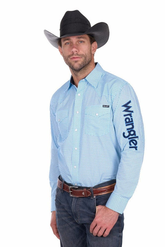 Wrangler Men’s Lee Print Western Long Sleeve Shirt