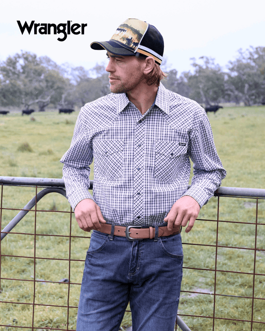 Wrangler Men’s Carl Check Western Long Sleeve Shirt