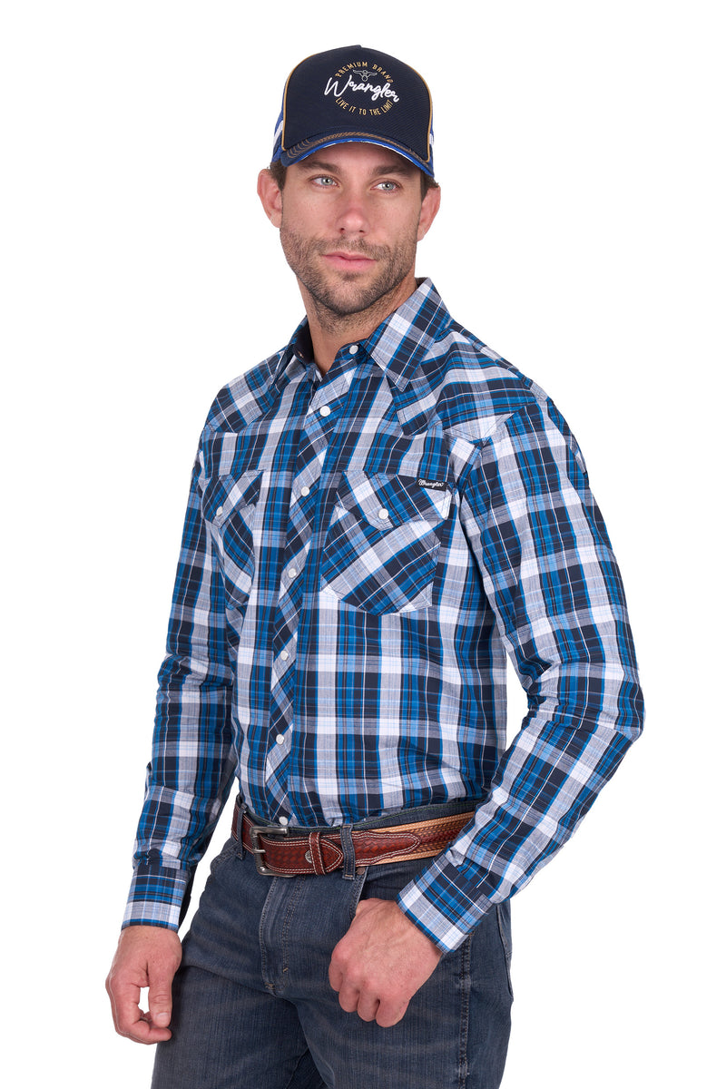 Load image into Gallery viewer, Wrangler Men’s Tony Check Western Long Sleeve Shirt
