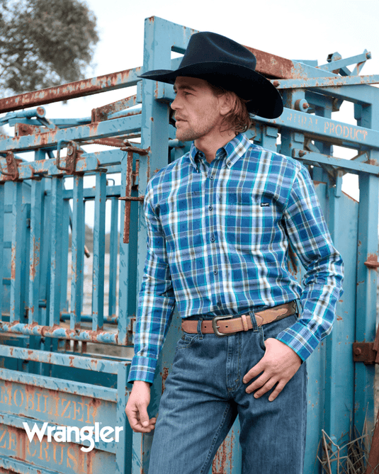 Wrangler Men’s Erik Check Button Down Long Sleeve Shirt