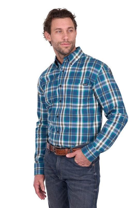 Wrangler Men’s Erik Check Button Down Long Sleeve Shirt