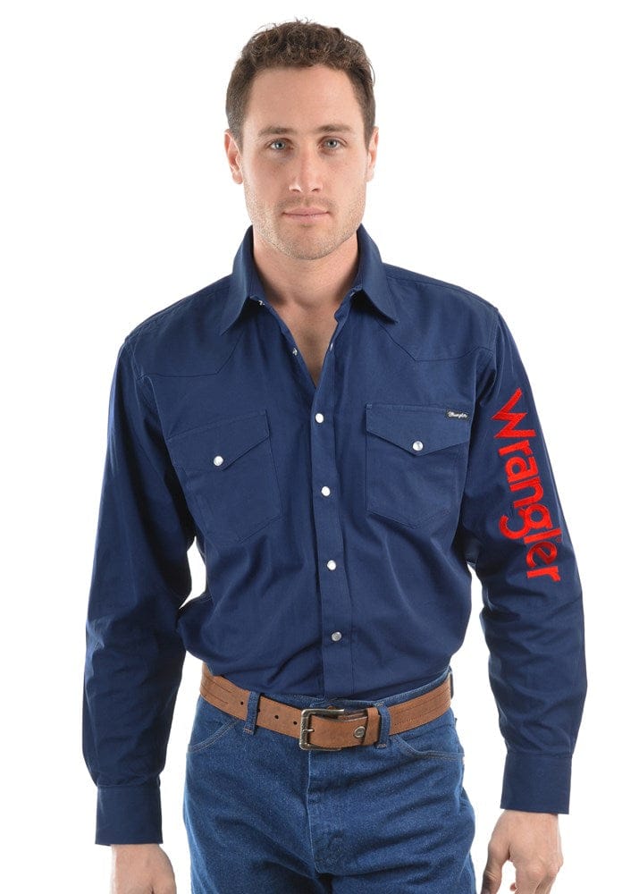 Load image into Gallery viewer, Wrangler Mens Logo Rodeo Drill Shirt
