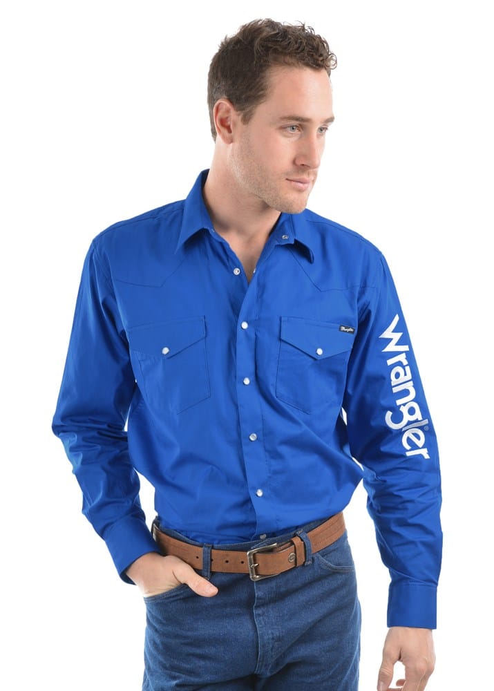 Load image into Gallery viewer, Wrangler Mens Logo Rodeo Drill Shirt
