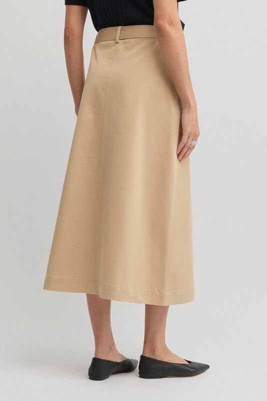 Yarra Trail Womens Nova Multi Button Skirt - Camel