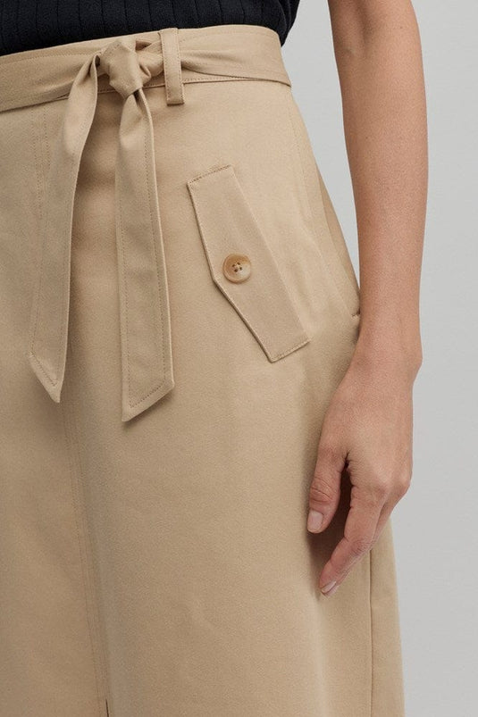 Yarra Trail Womens Nova Multi Button Skirt - Camel