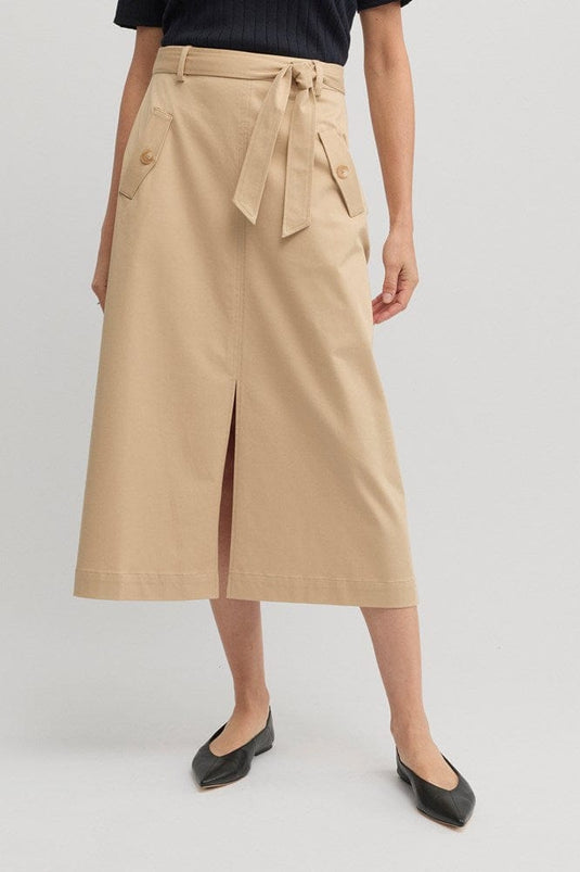 Yarra Trail Womens Nova Multi Button Skirt - Camel