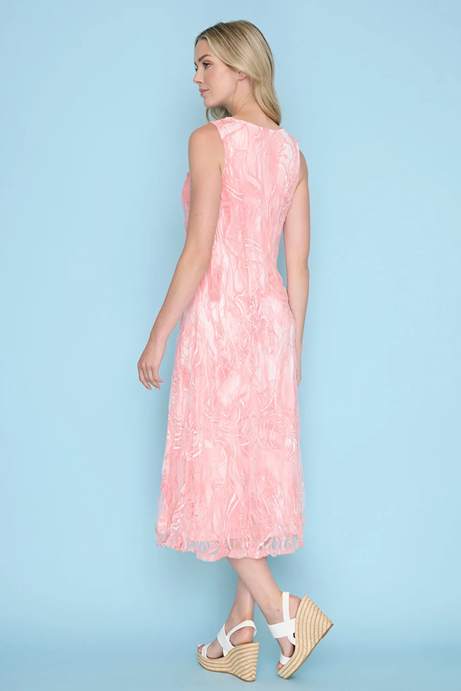 Load image into Gallery viewer, Picadilly Womens Burn Out Mesh Overlay Sleeveless Dress
