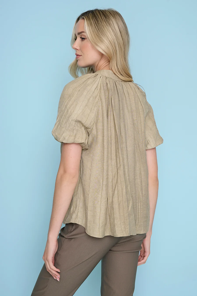 Load image into Gallery viewer, Picadilly Womens Crinkled Puff Sleeves Top
