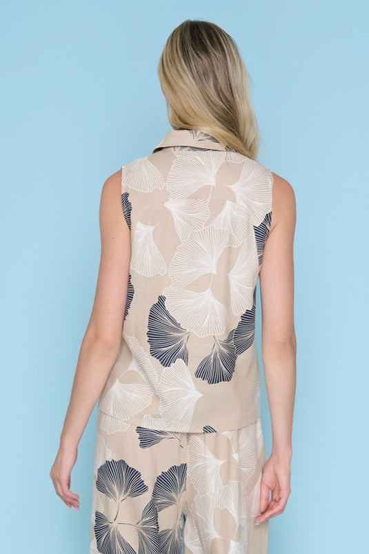 Picadilly Womens Printed Sleveless Shirt
