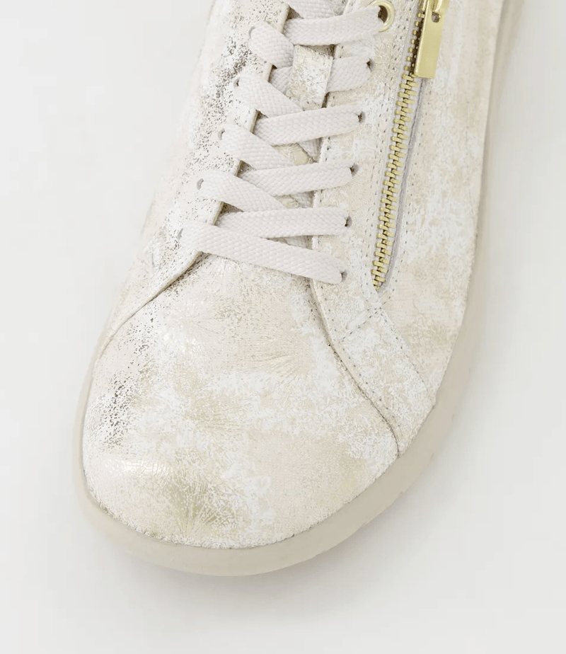 Load image into Gallery viewer, Ziera Womens Solar Xf Ivory Fireworks Leather Sneakers
