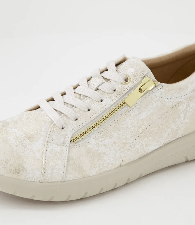 Load image into Gallery viewer, Ziera Womens Solar Xf Ivory Fireworks Leather Sneakers
