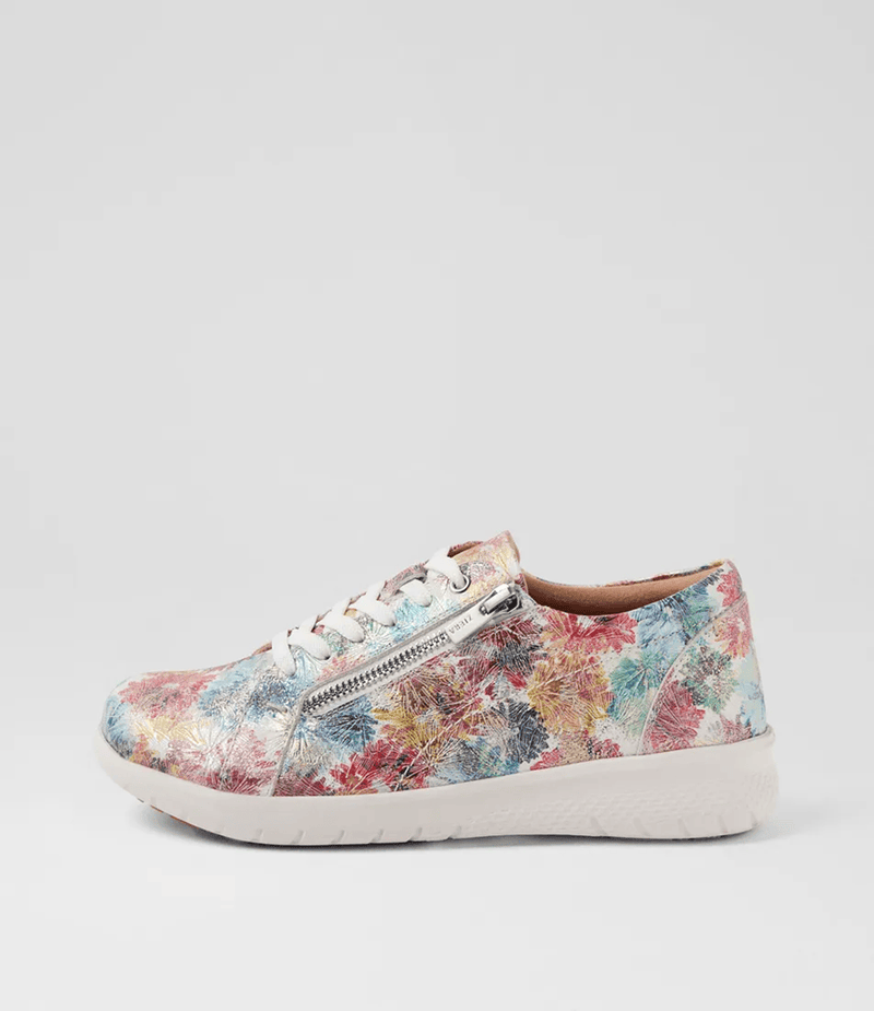 Load image into Gallery viewer, Ziera Womens Solar Xf White Bright Fireworks Leather Sneakers
