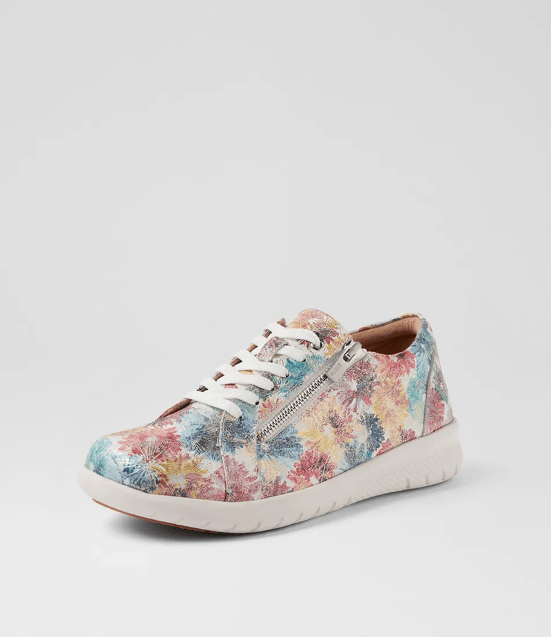 Load image into Gallery viewer, Ziera Womens Solar Xf White Bright Fireworks Leather Sneakers
