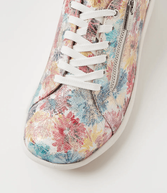 Ziera Womens Solar Xf White Bright Fireworks Leather Sneakers