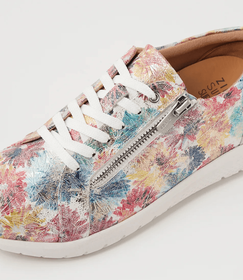 Load image into Gallery viewer, Ziera Womens Solar Xf White Bright Fireworks Leather Sneakers
