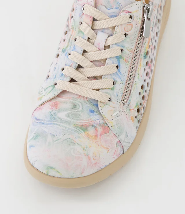 Load image into Gallery viewer, Ziera Womens Shovo Xf Nude Floral Leather Sneakers
