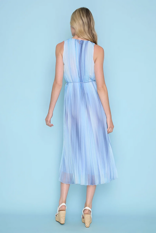 Picadilly Womens Sleeveless Pleated Dress