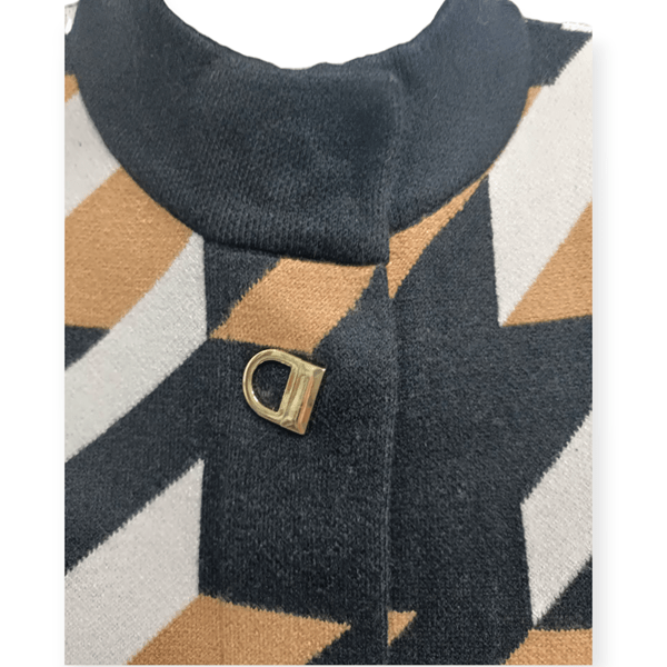 Load image into Gallery viewer, Alison Sheri Geometric Tan Sweater
