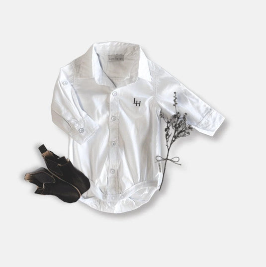 Love Henry Baby Boys Dress Shirt Romper - White