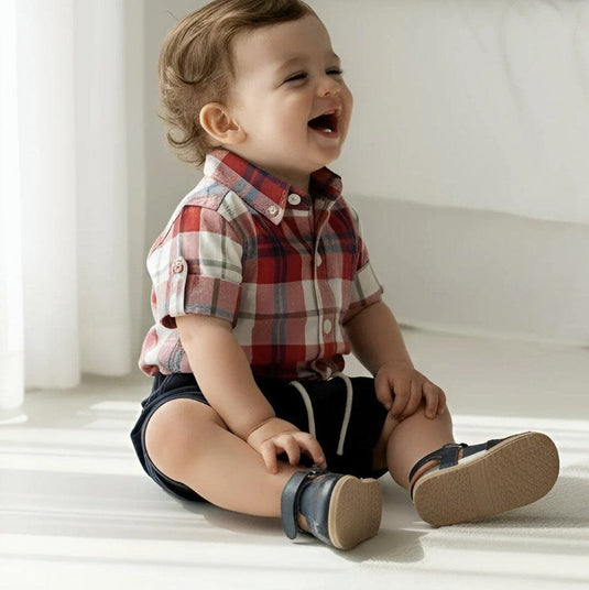 Love Henry Baby Boys Sonny Short - Navy Linen