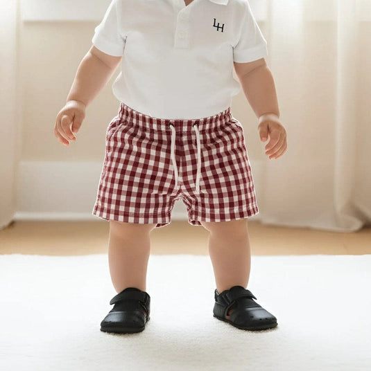 Love Henry Baby Boys Sonny Short - Red Check