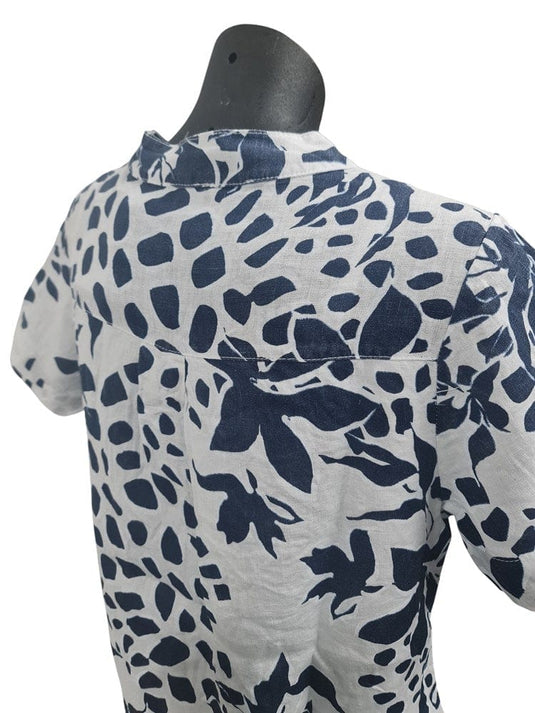 E.Talia Womens Pisa Print Outer Linen Inner Cotton Dress