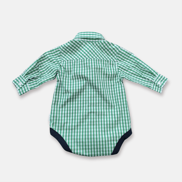 Load image into Gallery viewer, Love Henry Baby Boys Dress Shirt Romper - Bright Green Check
