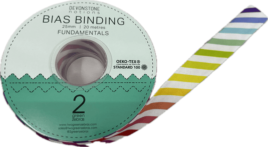 Two Green Zebras 25mm Bias Binding
