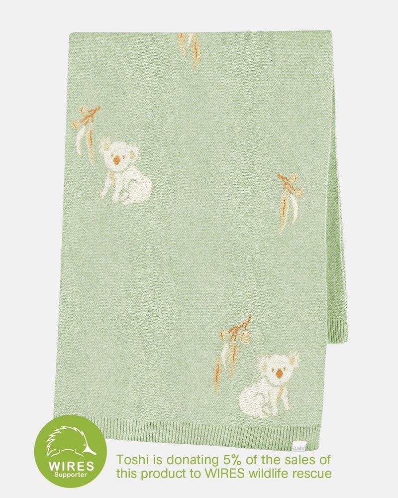 Load image into Gallery viewer, Toshi 100% Cotton Yarn Baby Organic Blanket Storytime - Koala
